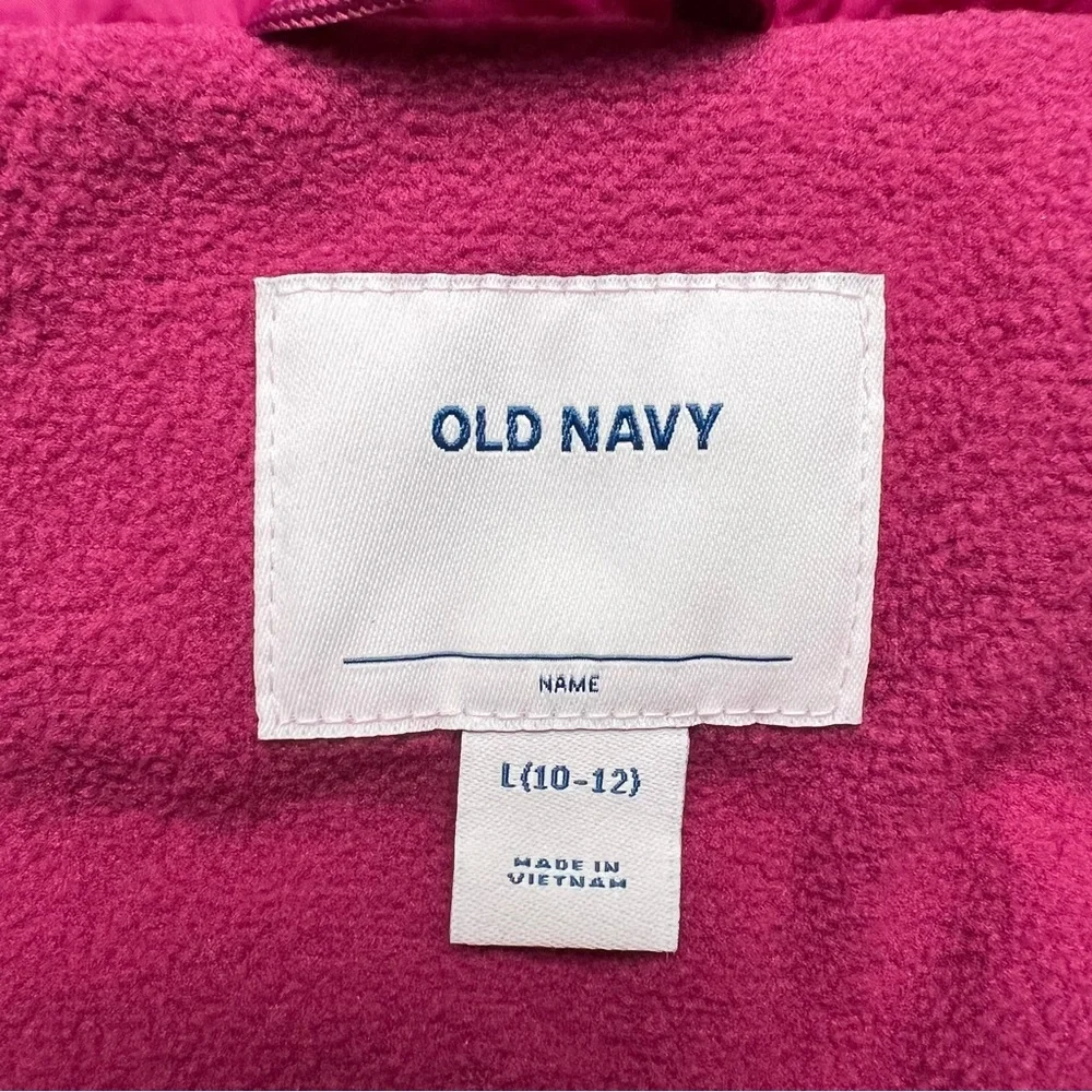 Old Navy Girls Pink Puffer Vests Size 10-12 Large